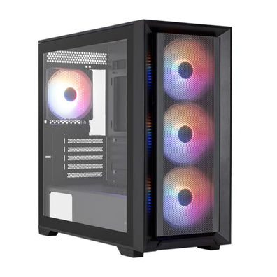 CASE GAMING RGB AEROCOOL TERN MINI MINI TOWER VENTILADORES 4 DE 120MM CON VIDRIO LATERAL Y MALLA FRONTAL TERN MINI-G-BK-V2 NEGRO - High Tech CR